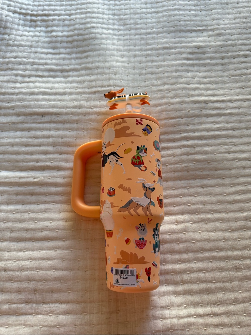 Disney Cats and Dogs Halloween 30 oz. Stainless Travel Tumbler with Straw NEW - Picture 4 of 8